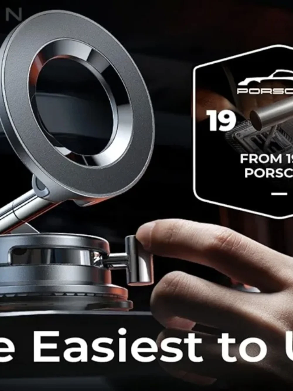 Car Monunt 360° Adjustable Black Phone Ring & Suction Mount